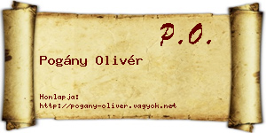Pogány Olivér névjegykártya
